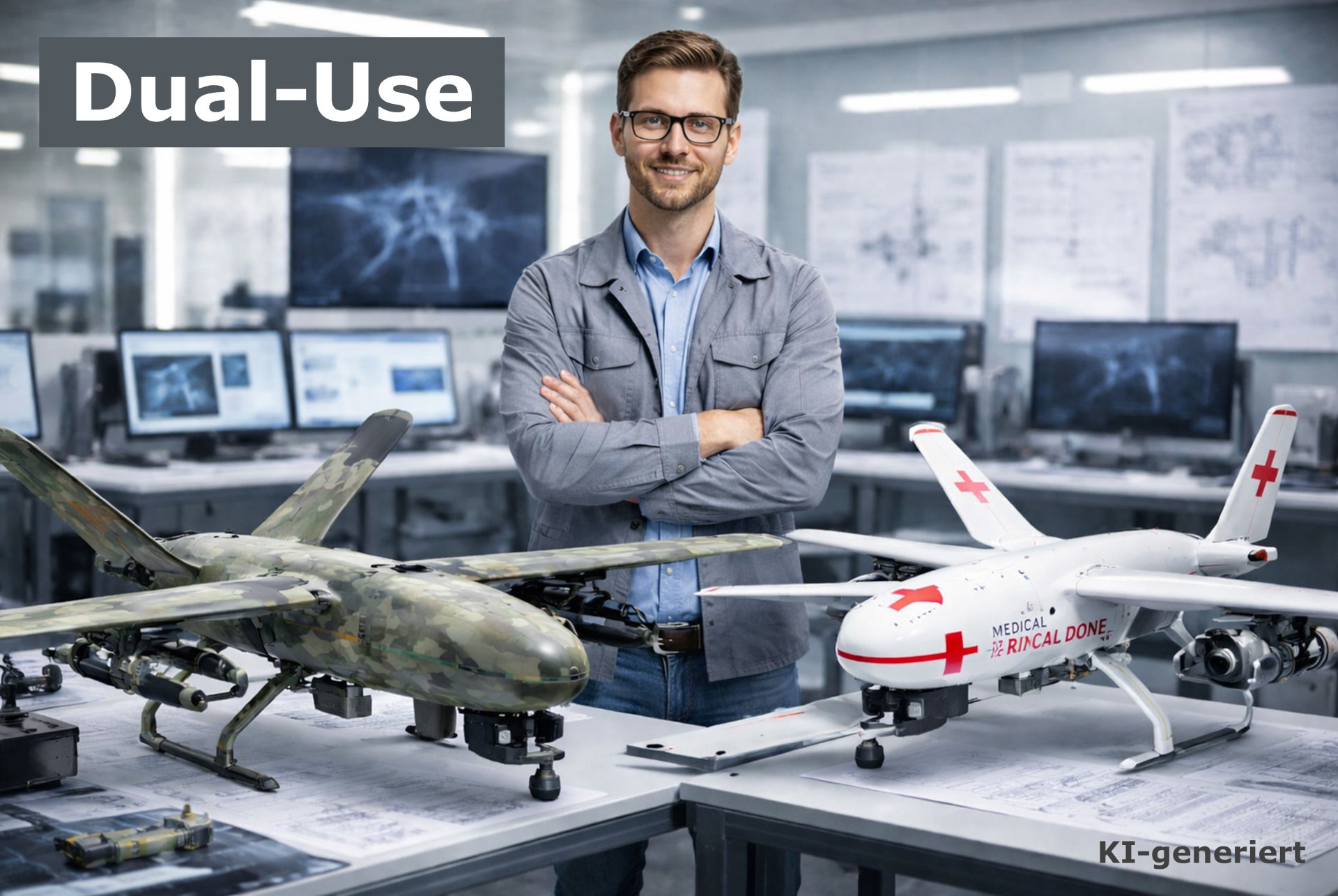 Ingenieur mit Dual-Use-Erfindung zum Patentieren