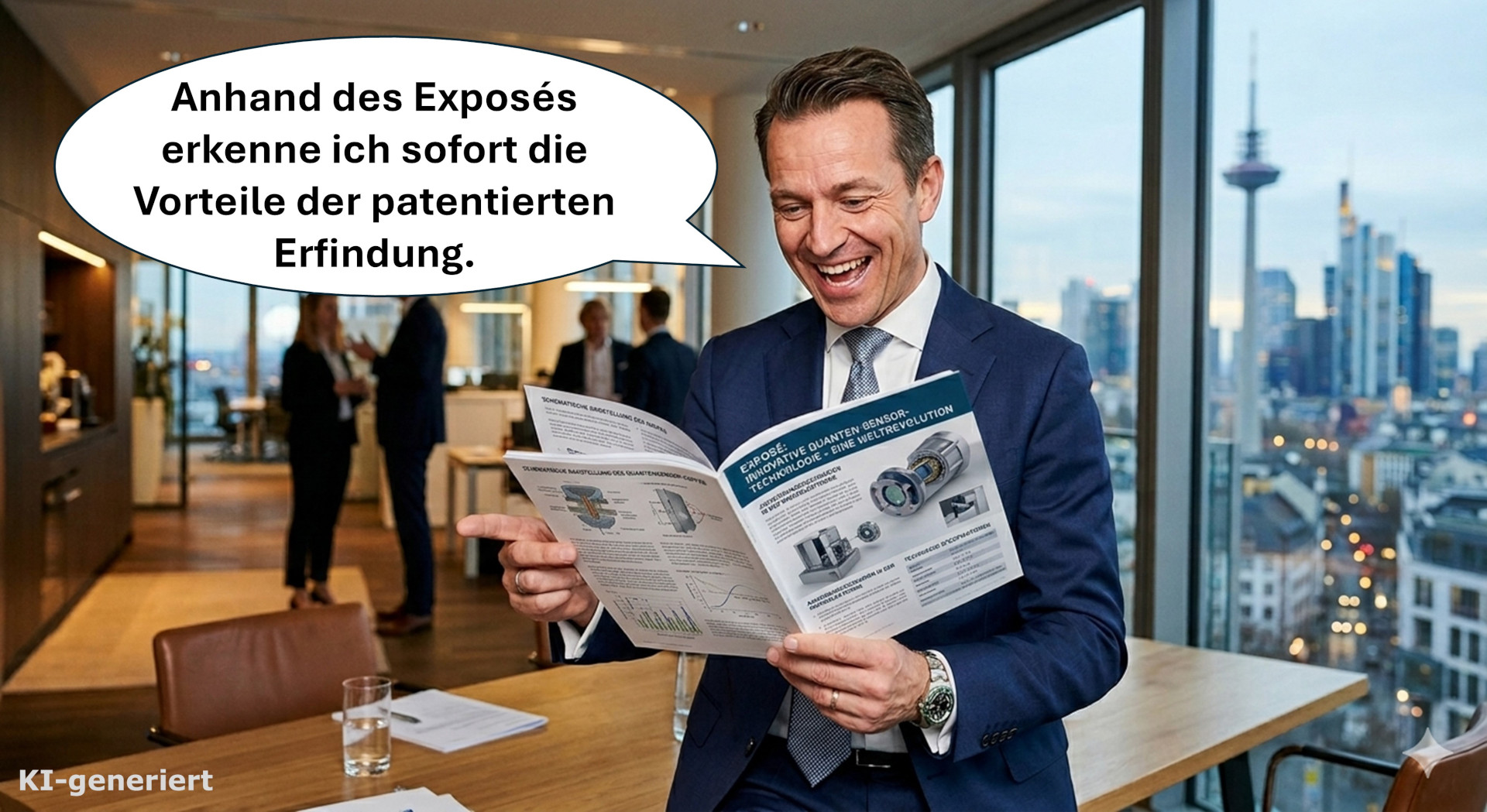 Person mit überzeugendem Patent-Exposé